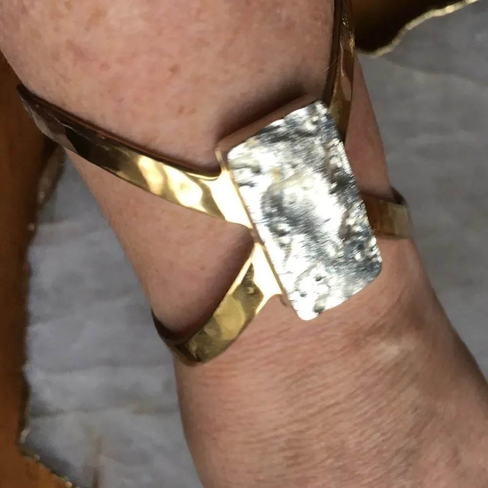 RUSTIC CUFF Golden Silver Cuff!